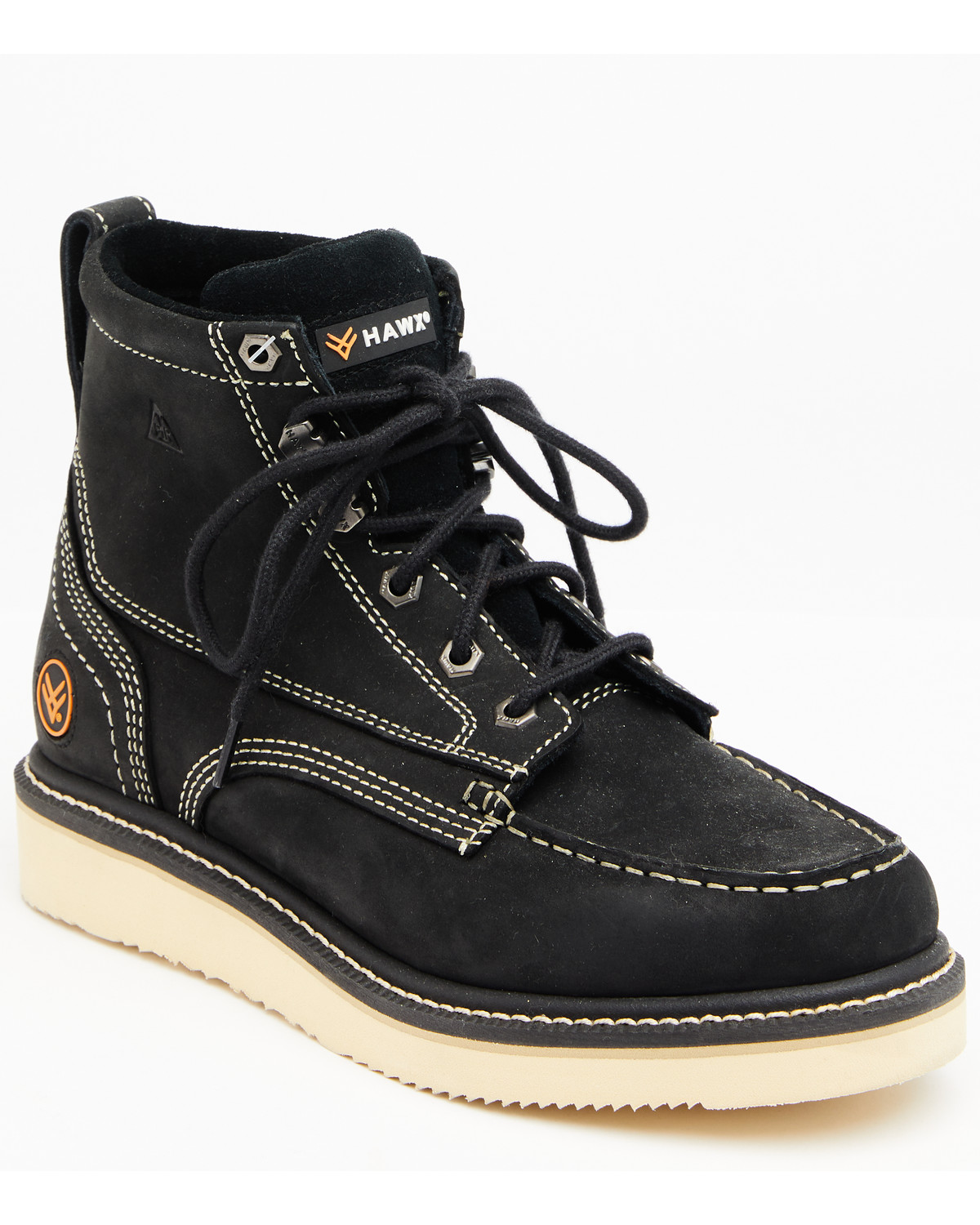 Mens black lace up work boots