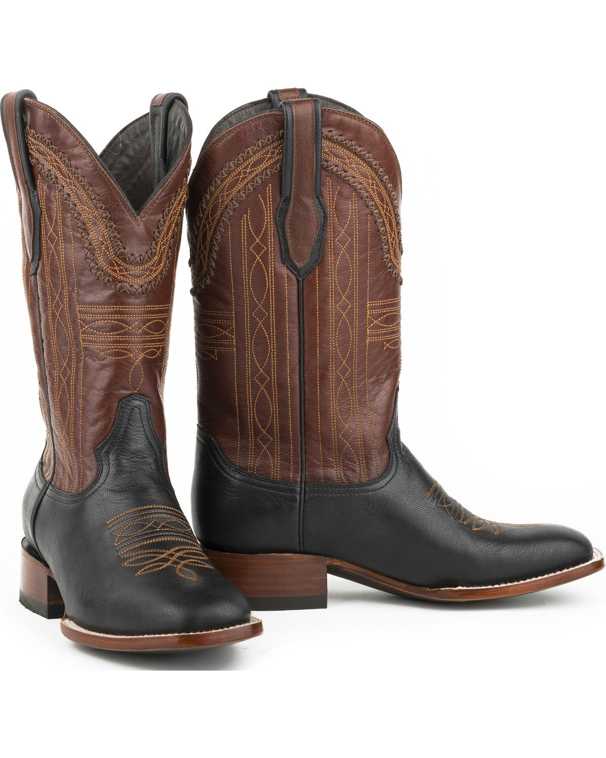 Stetson Men�s Black Goat Vamp Western Boots Square Toe