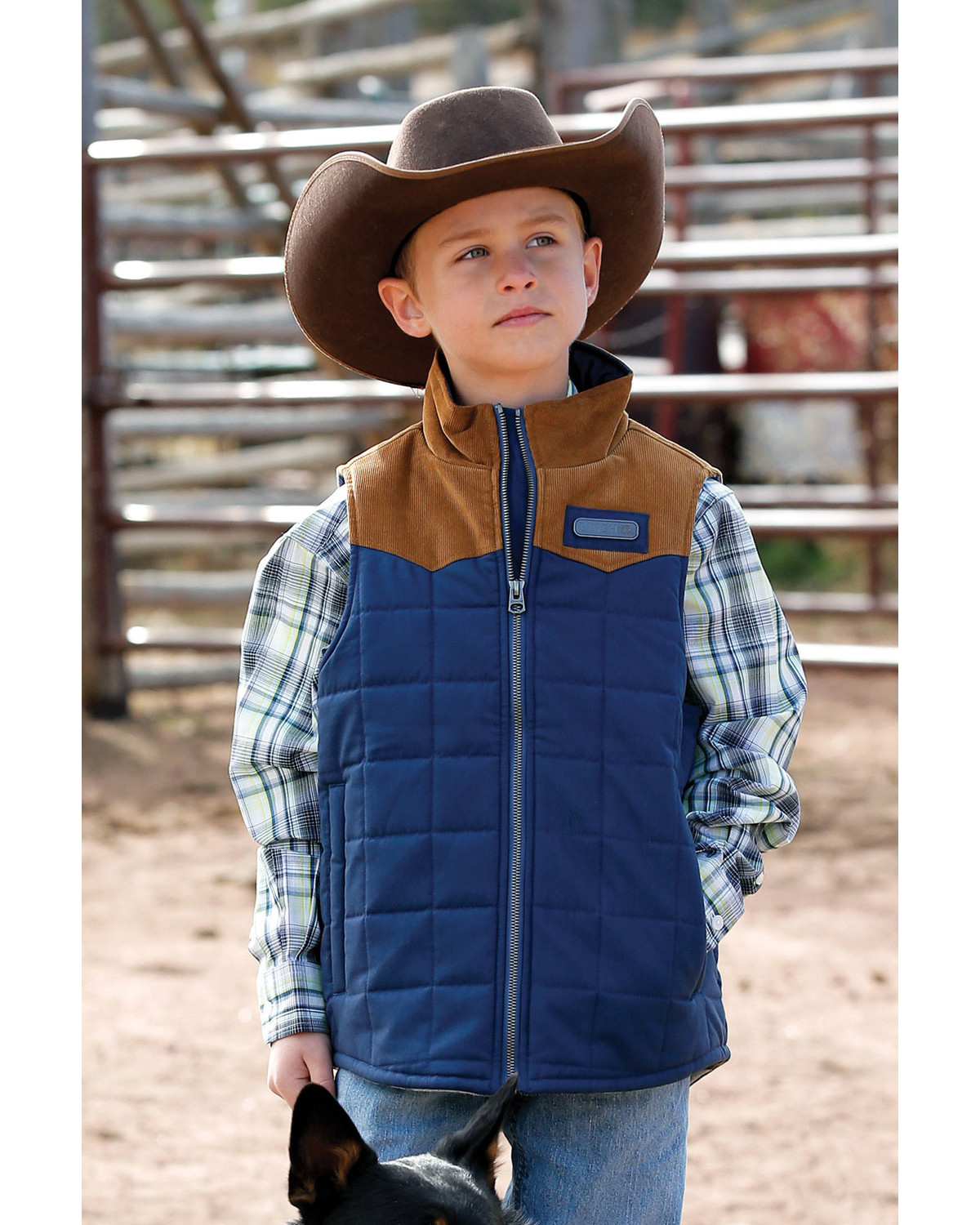 Boys blue puffer vest clearance