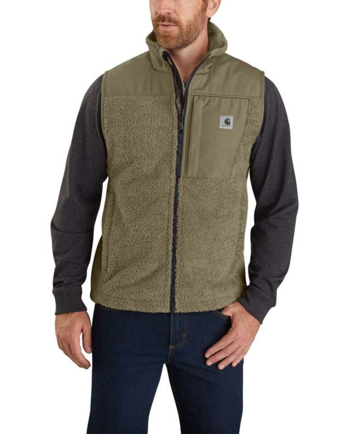 Carhartt Men's Burnt Olive Yukon Extremes Wind Fighter Fleece Work Vest