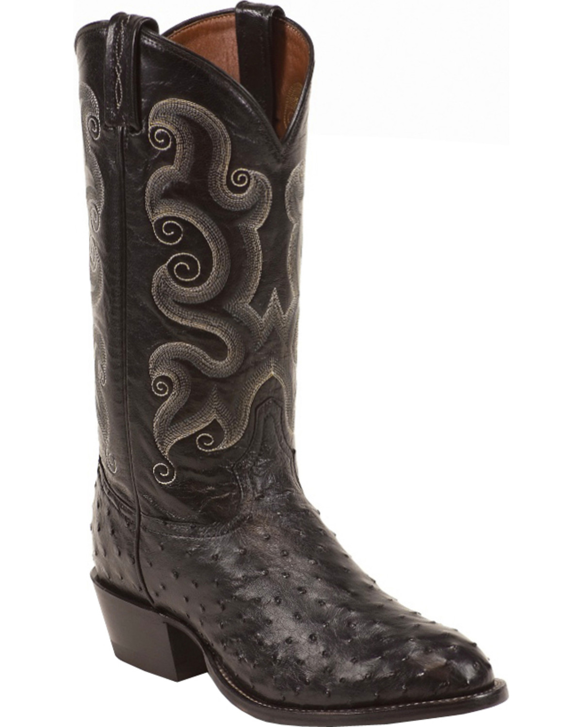 men's black round toe cowboy boots