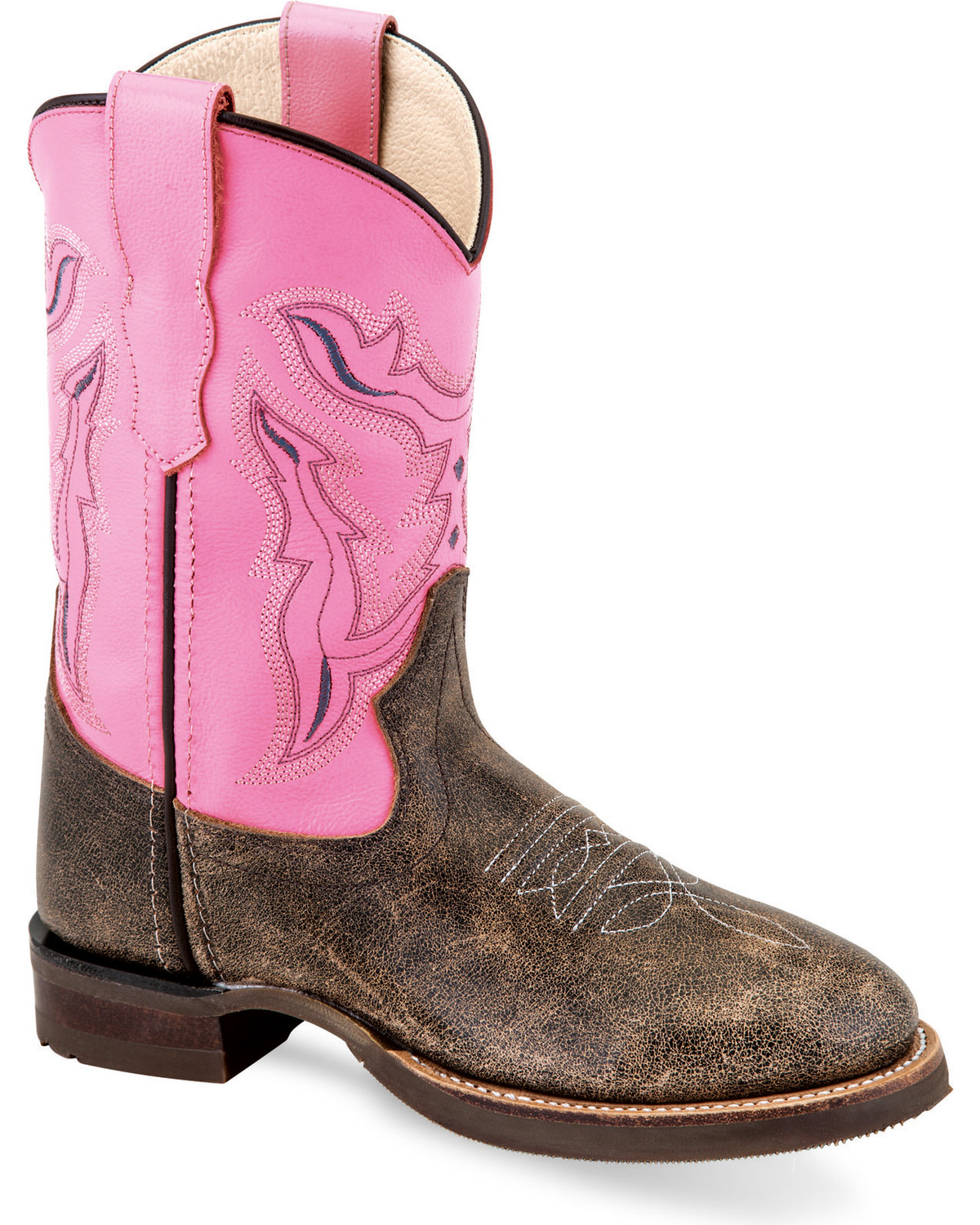 pink leather cowgirl boots