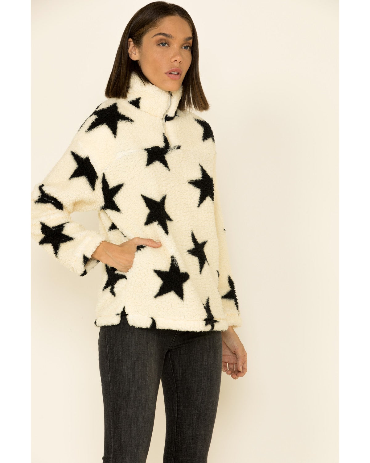 Print 1/2 Zip Sherpa Pullover | Sheplers