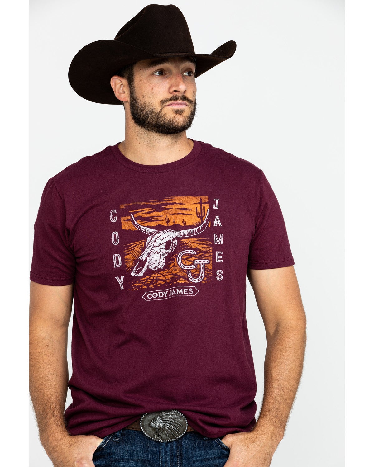 Cody James Men's Desert Skull Graphic T 