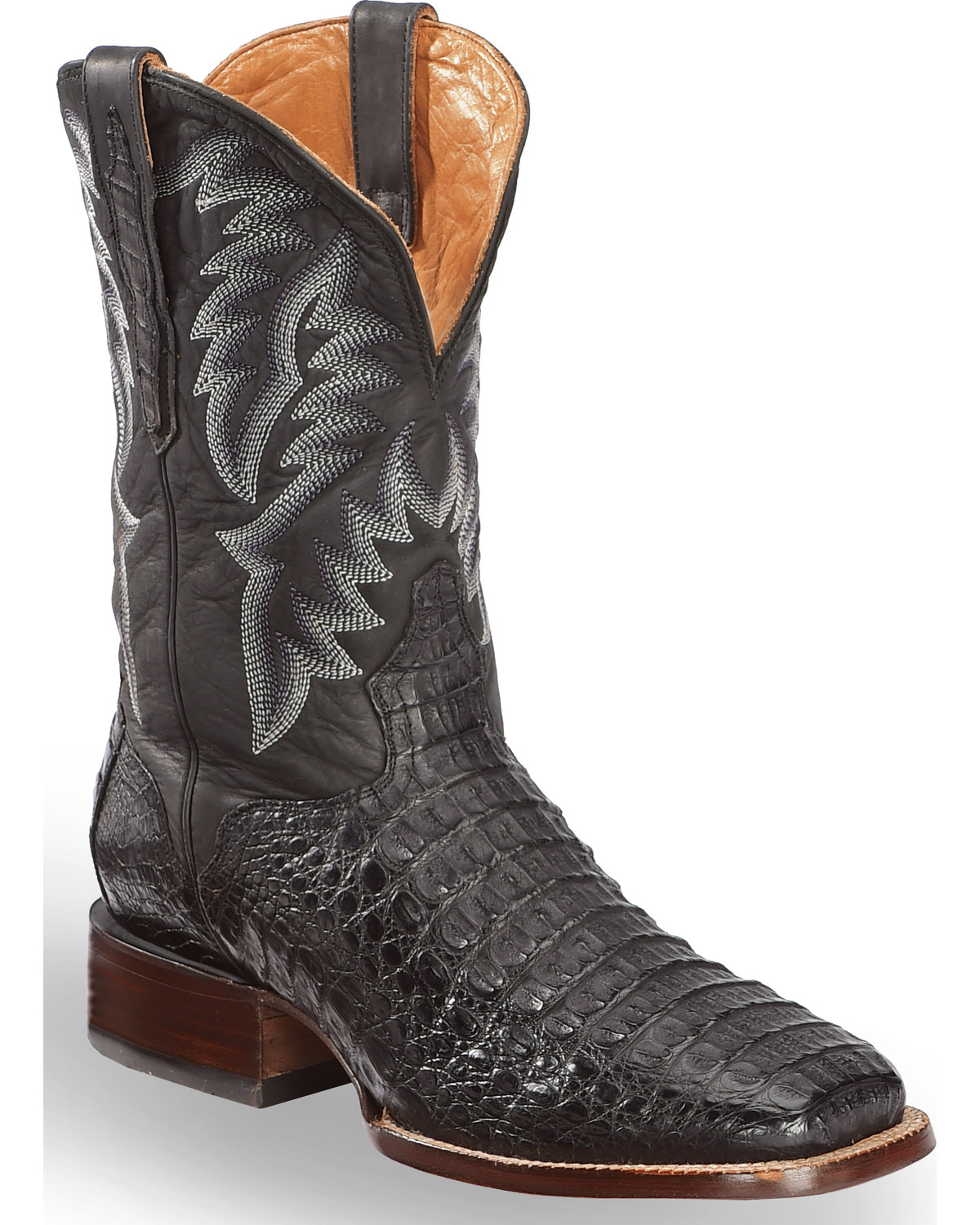 square toe caiman boots