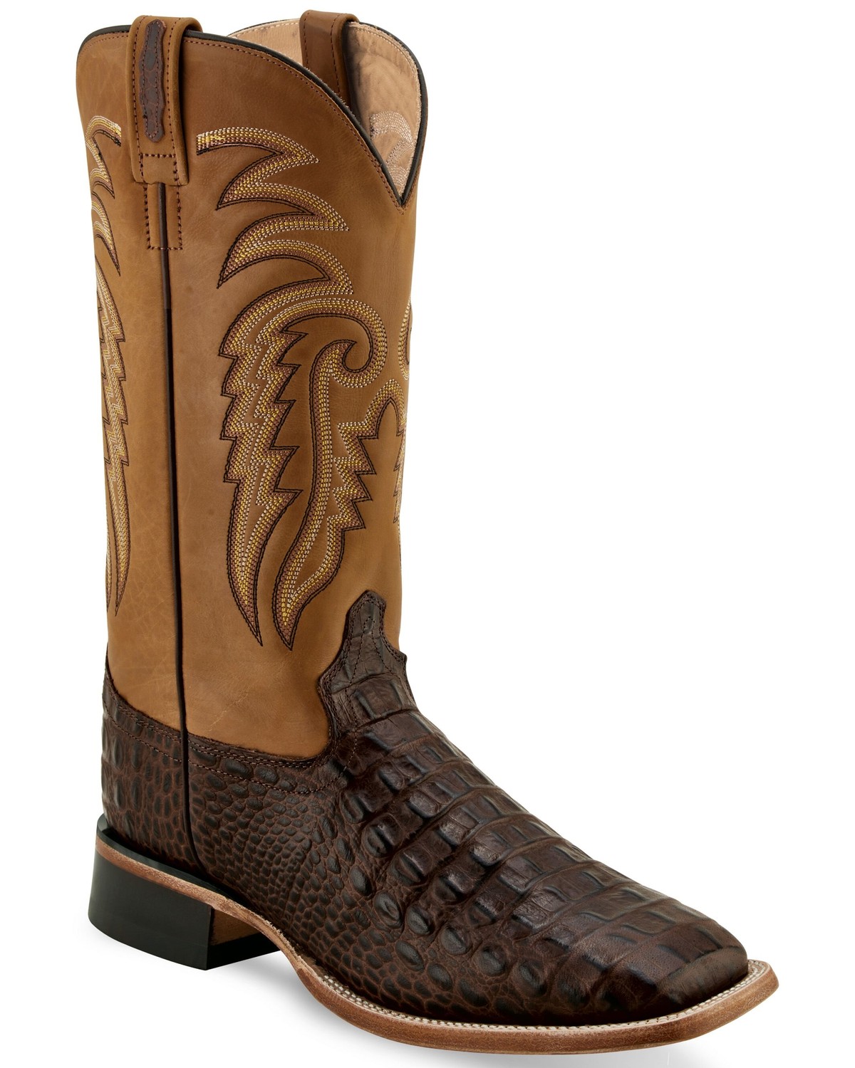 crocodile square toe boots