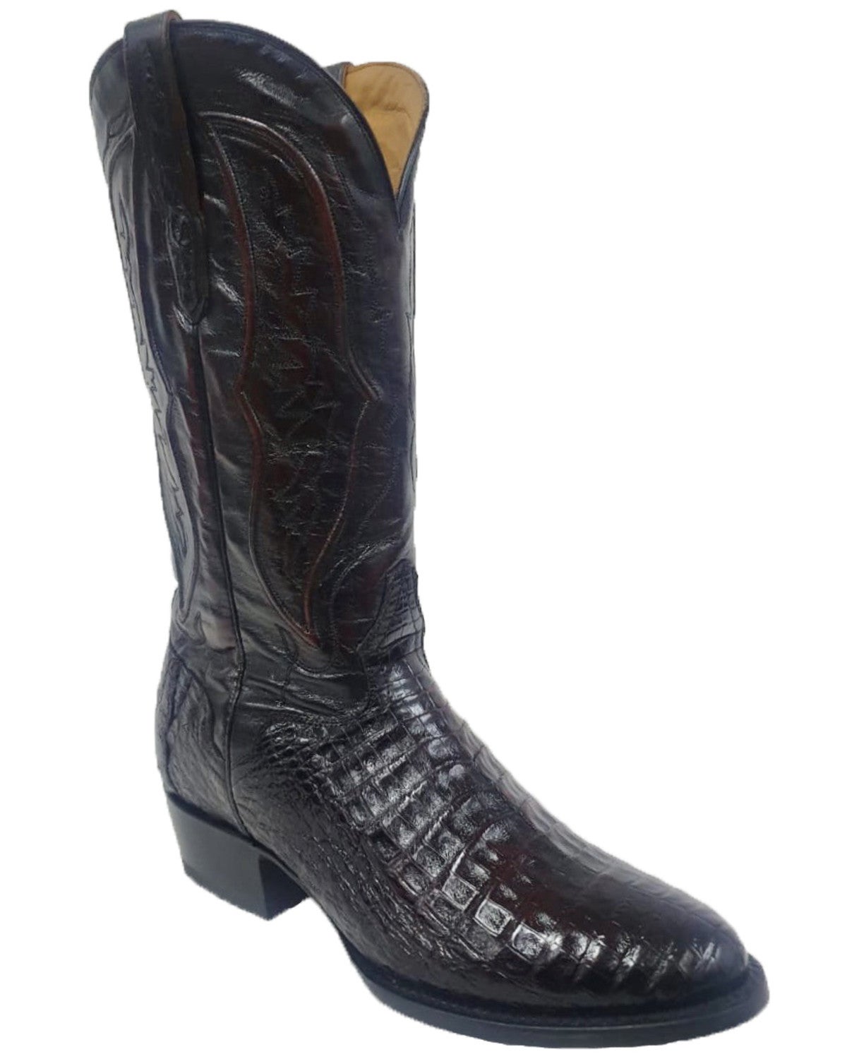round toe caiman boots