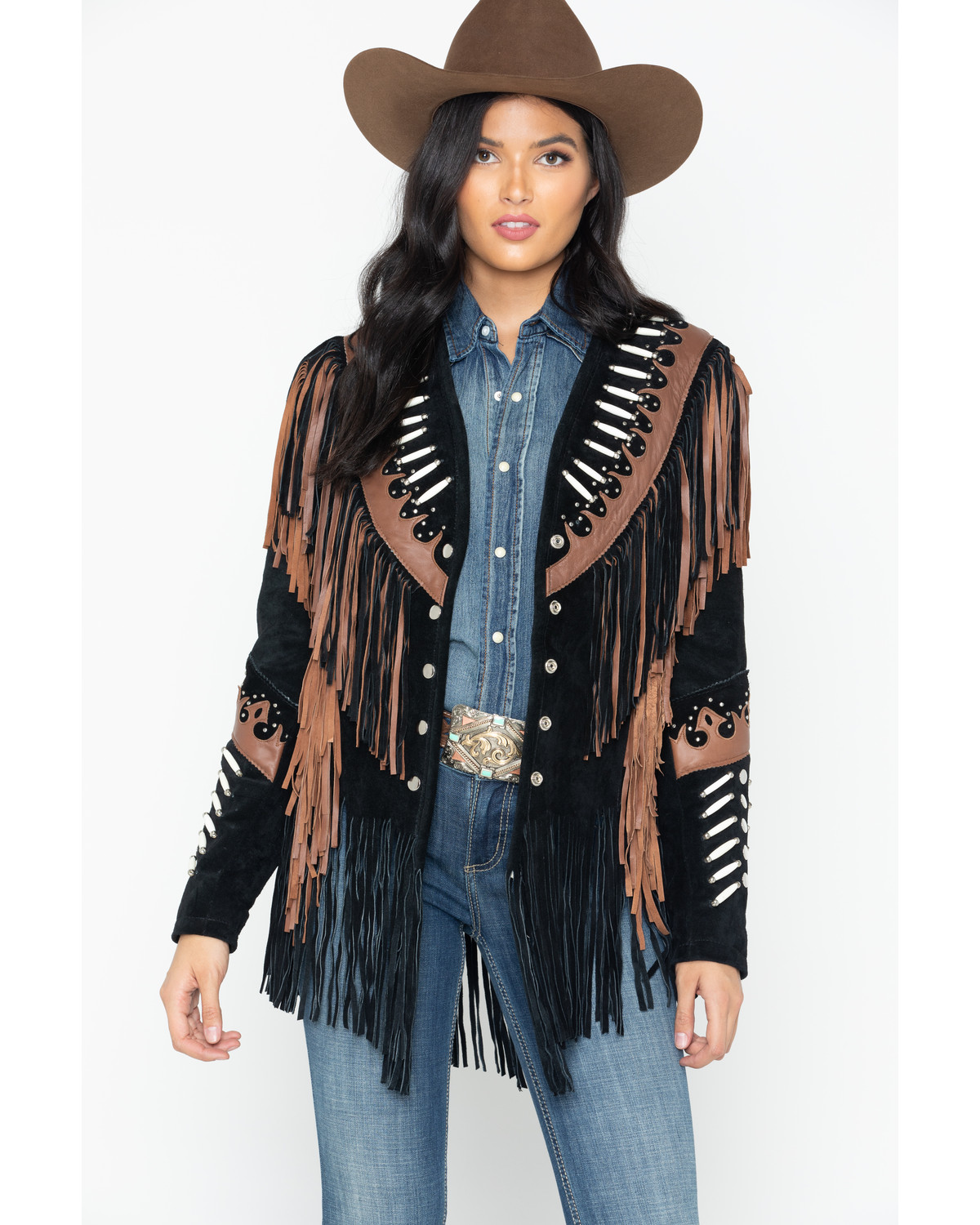 black fringe jacket