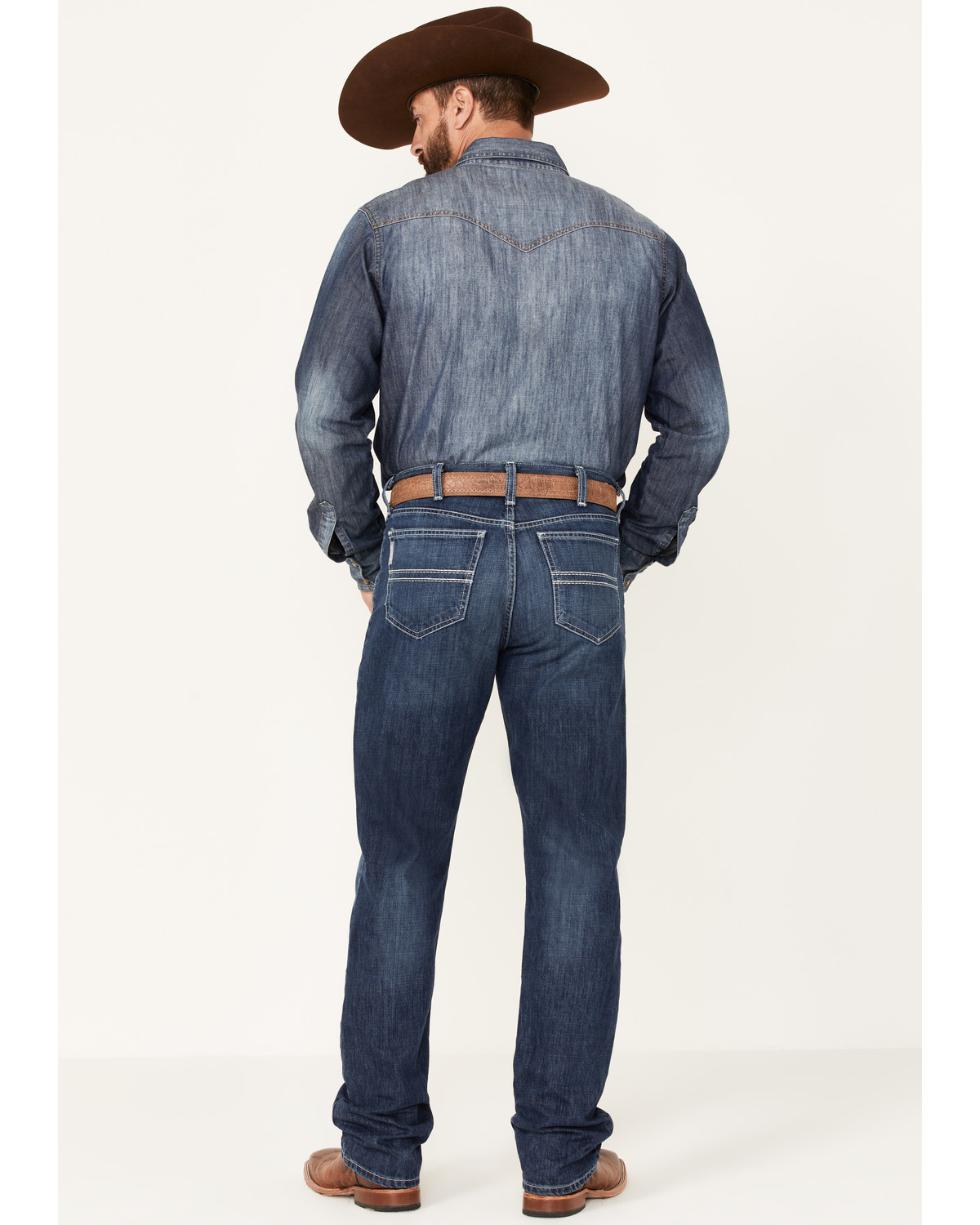 Cinch Men's Silver Label Medium Wash Rigid Slim Straight Jeans