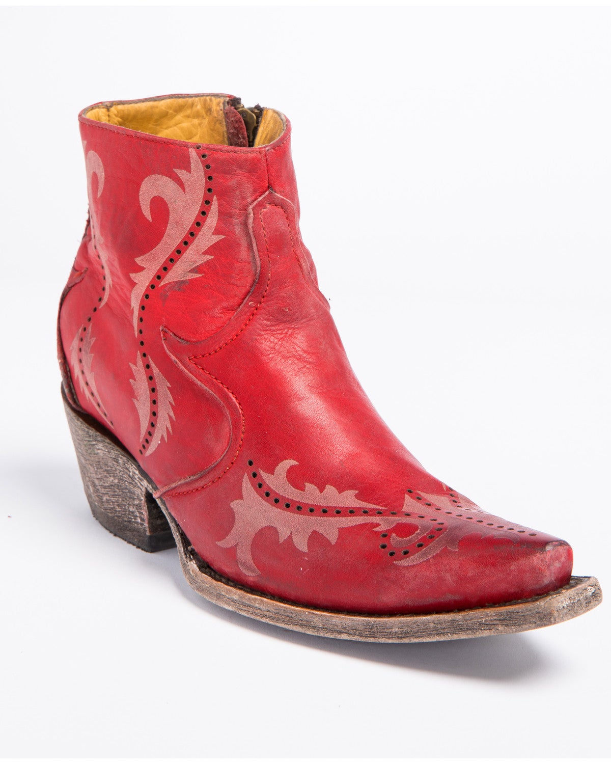 Corral Women's Red Perforated Ankle Boots - Snip Toe | Sheplers