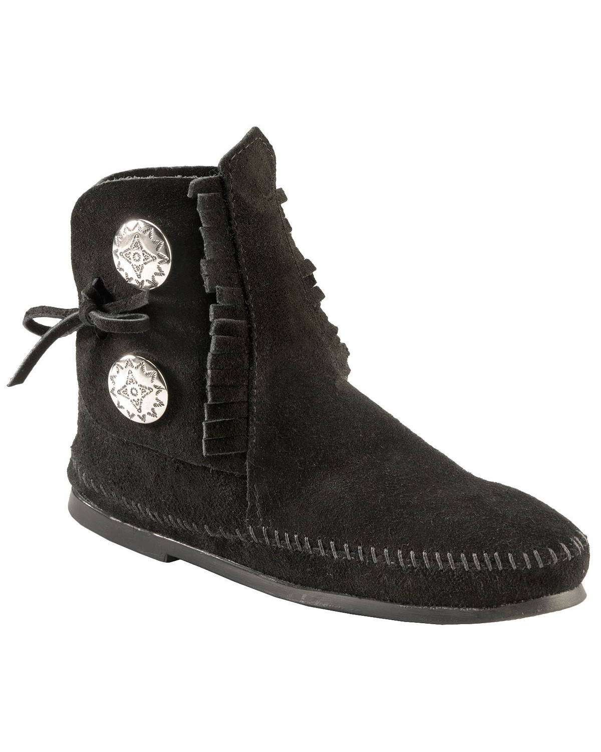 black ankle moccasins