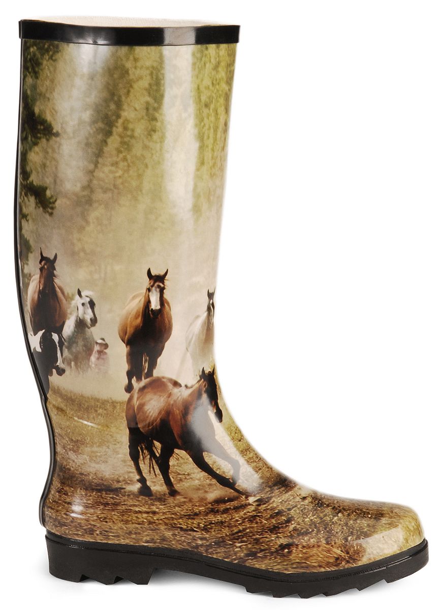 Smoky Mountain Running Horses Tall Rubber Rain Boots | Sheplers