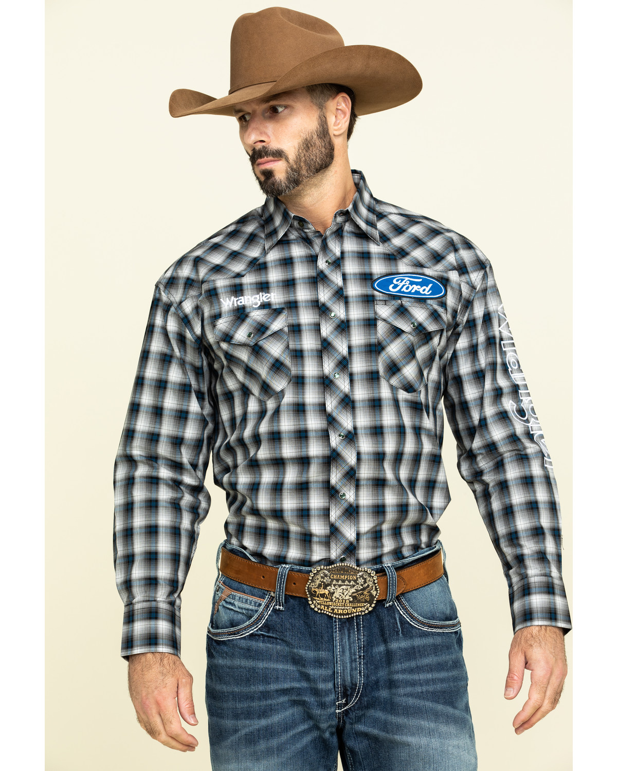 Wrangler ford logo rodeo shirt discount