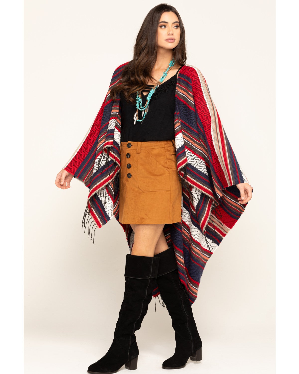 San Diego Hat Co. Women's Jacquard Woven Poncho | Sheplers